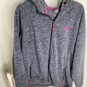 New Balance hoodie w/zip front & drawstring bottom